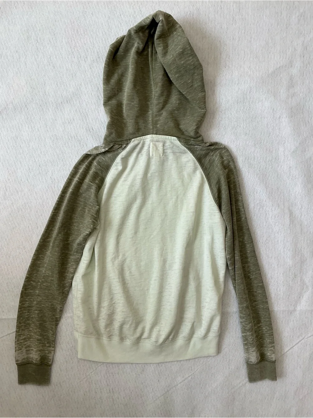 Billabong Hooded Pullover Hoodie Olive Ivory Colorblock Kangaroo Pocket M - Picture 6 of 9